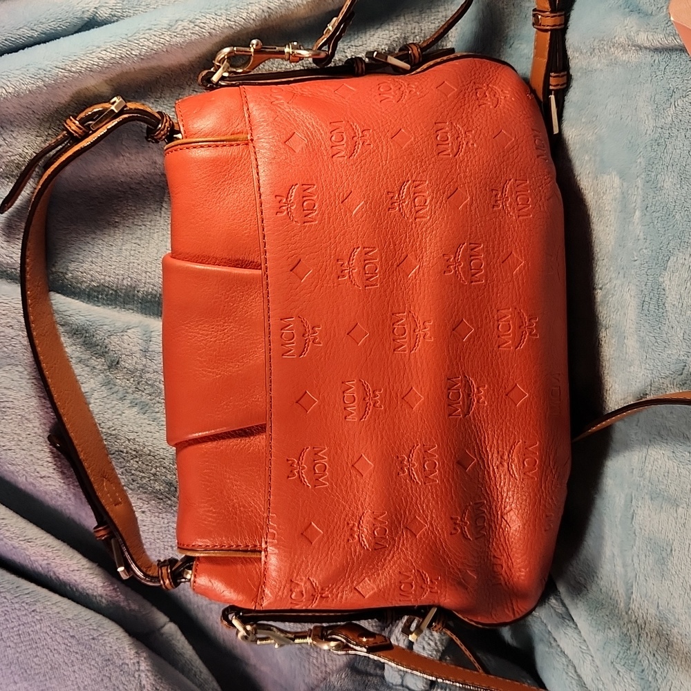 MCM Authentic Leather Crossbody Satchel - Picture 15 of 16